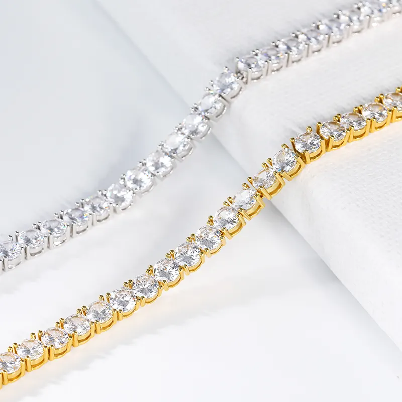 Silver & Guld Tennis Armband